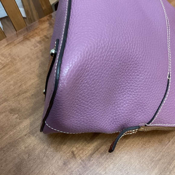 Dooney & Bourke Mauve Pebble Leather Carter Satchel - Picture 7 of 16